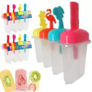 2 Packs Freezer Popsicle Molds 4 Ice Pops Maker DIY Icecream Frozen Yogurt Treat