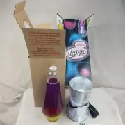 Lava Lamp Model 8625 New 32oz Silver Base Purple Yellow 16.5" Retro Decor
