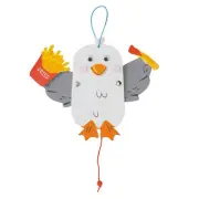 Fun Express White Seagull & Fries Pull String Puppet Craft Kits - 6 3/4" x 6", M