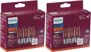 Philips 40W Equivalent Soft White B11 Medium Clear LED Light Bulb - 6 Pack