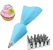 Piping Nozzle Piping Tips 26pcs/Set Silicone Pastry Bag Tips Cake Piping Nozzles Reusable Pastry Bags+24 Nozzle Set Piping Nozzle Kit Piping Tips