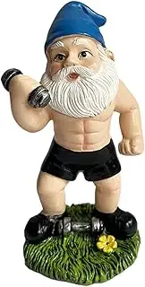Outdoor Dwarf Weightlifting Gnomes, Garden Weightlifting Gnomes Dwarf, Garden Dumbbell Dwarf Statue for Gardens, Courtyards, Lawns, Bedrooms, Home and Garden Decor, Animals Decorations Ideas
