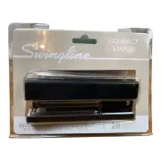 Swingline Compact Anti-Microbial Runway Stapler Half Strip Black 20 Sheet