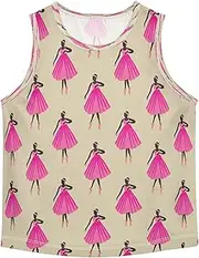 [RPLIFE] Dancers Poses Pink Boys Tank Top Shirt, Sleeveless Active Quick Dry Tank Undershirts for School Activities, 3-15 Y
