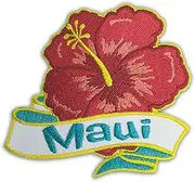 [KC Hawaii] Hawaii Iron-On Embroidery Patch Maui Island Hibiscus