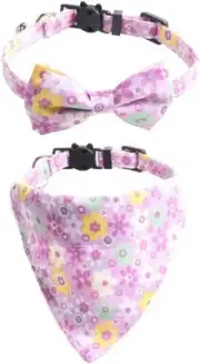 Cute Cat Collar with Bells - 2 Pack Cat Collar Breakaway, Cat Bandana Collar Cat