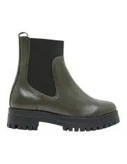[Oxford] Urbane Chunky Ankle Boot in Olive