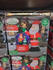 Gemmy 8 Ft Santa And Snow Globe Scene Toy Soldier Airblown Christmas Inflatable