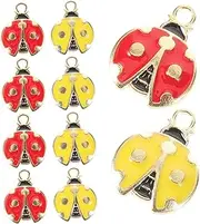 [FRCOLOR] 1set Ladybug Charms DIY Accessories for Bracelet Necklace Phone Case Crafting Durable Jewelry Making Supplies for Creative Projects 10pcs