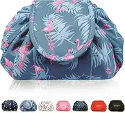 Lazy Drawstring Makeup Bags, Large Capacity Waterproof Travel Portable Cosmetic Bag Pouch Makeup Pouch Storage Organiser for Women Girl, Flamingo, 20 Inch, drawstring makeup bag