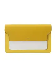 Trunk two-tone leather bag One size Yellow