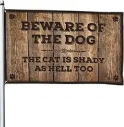 Bar For Man Cave Beware Of Dog The Cat Is Shady As Hell Too Flag Car Flags For Room Man Cave Flags(30X45CM)