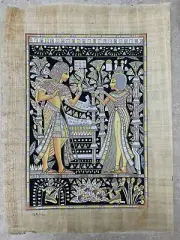 13”x17” 100% Authentic Egyptian Handmade Papyrus Painting That Glows In The Dark