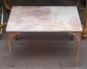 24"x18" Rose Quartz Stone Corner Side Table Top Crystal Healing Gemstone Decors
