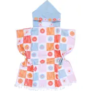 LVD Kids Microfibre Poncho Towel w/ Bag Quick-Dry Bath/Beach 70cm Crayon