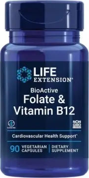 Life Extension BioActive Folate & Vitamin B12, Promotes Heart, Brain & GI Tract
