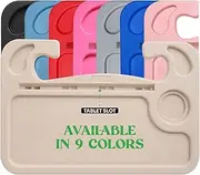lebogner Steering Wheel Tray, Car Food Trays for Eating with iPad Tablet Slot, Multipurpose Double-Sided Hook On Travel Auto Desk Table Laptop & Notebook Cup Holder, Beige, (LOR-A-1062)