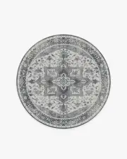 185' Round | Machine Washable Runner Rug | Kid & Pet Friendly | Indoor Rug | Kira Stone Blue Rug | Ruggable