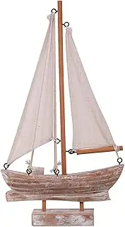 Wooden Sailboat Model Decoration, Mini Wood Sailing Boat Ship Model Handmade Rustic Vintage Beach Nautical Ocean Theme Sailboat Decor 8 x 8.5 x 2 Inches Wood Sail Boat B