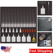 Precision Glue Tips Set - 300PCS Applicators with Bottles for No-Mess Crafting