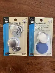 2 Packs - Dritz Cover Button Kits, 1-1/2" and 1-1/8" includes molds and pushers