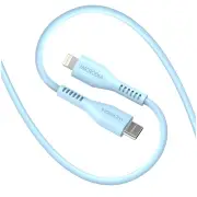 MICRODIA Fruitywire Liquid Silicon PD60W 2.6m USB-C to Lightning Cable - Baby Blue