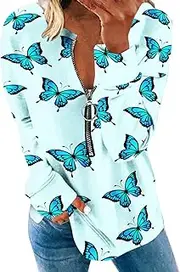 [MOLayys] My Recent Orders Placed by Me on Delivered,Hoodies Sweatpants Women Winter Fashion Long Sleeve Zipper Leaf Butterfly Feather Printed Sweater Rompers for (T-D, XL), T-d, X-Large