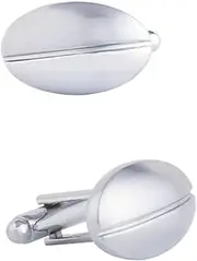 [QYLEU] Cufflinks 2 Pairs Of Glossy Oval Plain Metal Cufflinks Men's French Shirt Cufflinks