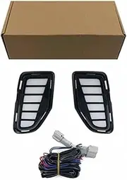 Car LED DRL Daytimes Running Light Compatible For Toyota Corolla Cross 2024 Daylights Wtih Dynamic Turn Signal Driving Fog Lamp Cover(White Yellow Blue,Model B)