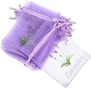 HEATSHAKING 50pcs Sachet Bags Small Drawstring Mesh Pouches for Closet Storage Light Purple Fabric Bags for Dried Flowers Spices Fragrance and Versatile Use
