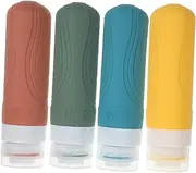 4 Set Travel Shampoo Conditioner Bottles 90ml Refillable Toiletry Bottles Leakproof Silicone Squeeze for Shampoo Conditioner More Multi-