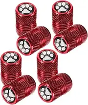 COMPUKAS 8pcs Paw Print Tire Valve Stem Caps Metal Covers for Cars Suvs Bikes Trucks Motorcycles Durable Replacement Tire Air Caps Stylish Design for Enhanced Vehicle Look