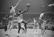 Boston Celtics Basketball Photo 1960 Celtics' Russell Hooking Shot