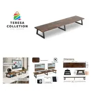42 inch Large [Dual] [Monitor] [Riser],Rustic Brown Extra Long TV [Stand Wood...