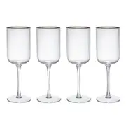 4pc Mikasa Sorrento Crystal Red Wine Glass Set 450ml