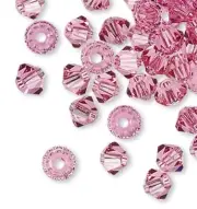 48 Swarovski Crystal Rose Pink 3mm Xilion Faceted Bicone Beads (5328)