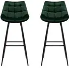 Artiss Velvet Barstool Green 2 Pack Retro Inspired Minimal Style New