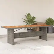 Garden Table with Wooden Top Dining Table Poly Rattan&Solid Wood Acacia vidaXL
