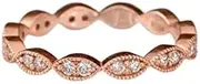 [HEARTS AND YOU] Cluster Eternity Wedding Ring Band 0.7ct Round Cut Moissanite Rose Gold Plated