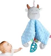 Babys Animal Blanket | Safety Blanket Toy Animal | with Teether Appease and Put to Sleep Babys Comfort and Safety Blanket for Boy Girl Catcoq