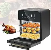 1350W Desktop Electric Oven, Large Capacity Oven, Adjustable Temperature 70-200℃, 60-Minute Timer, 10 Menus Including Baking Pans, Suitable for Hotels, Restaurants and Home Baking