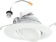 RA 6-Inch Recessed LED Trim Downlight with Adjustable Gimbal, Selectable Lumens