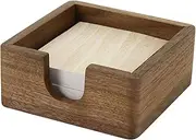 Solid Black Walnut Wood Sticky Note Holder, Natural North American Black Walnut Desktop Notepad Organiser, 10.5x10.5cm Small Note Dispenser with Non-Slip Base for Home Office Supplies