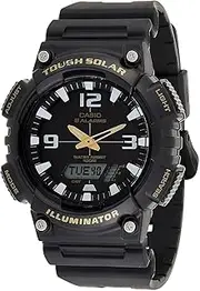 [Casio] AQS810W-1B Unisex Black Analog/Digital Watch with Black Band
