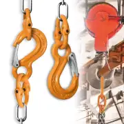 Pair 7mm/8mm Hammerlock Eye Sling Hook Safety Chain Caravan Trailer