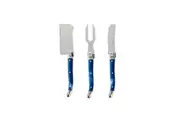 Marie Claire Laguiole Domain Mini Set of 3 Cheese Knives - Blue