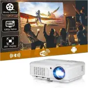 LUFVEBUT 1080P Full HD Projector, WiFi Bluetooth 200" Display Smart Home Theater