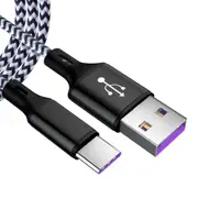 5A Type C Nylon Braided Fasting Charging Data Cable For Xiaomi Mi8 Mi9 HUAWEI P20 P30 S9 Note S10 S10+ BLACK COLOR