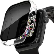 (2 Pack) T Tersely Privacy Case for Apple Watch Series 10-46mm, Built-in Thin HD Tempered Glass Screen Protector Overall Cover Replacement for iwatch S10 2024 - Clear