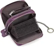 [GAEKEAO] Women's Small Genuine Leather Wallet for Women with RFID Protection, Mini Women's Purse Coin Compartment Zipper Wallet Card Holder with Many Card Slots